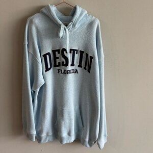 Sunsations Men Long Sleeve Pull Over Hoodie Front Pocket Sweatshirt Sky Blue Siz